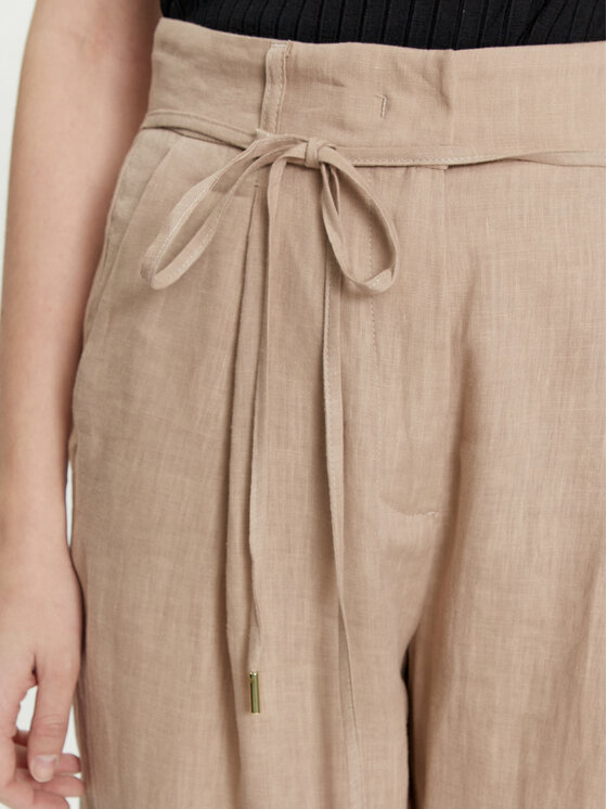 Marella Marella Spodnie materiałowe Ilsa 2413131194 Beżowy Relaxed Fit