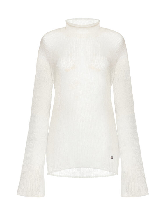 YOU by Tokarska YOU by Tokarska Sweter Półgolf Alpaka Biały Regular Fit