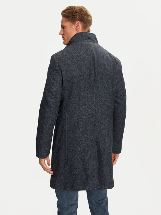 Pierre Cardin Pierre Cardin Gyapjú kabát C4 84001/000/6103 Sötétkék Regular Fit