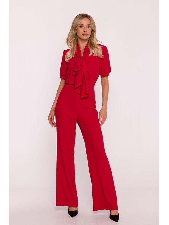 Stylove Stylove Kombinezon s421 Czerwony Wide Leg