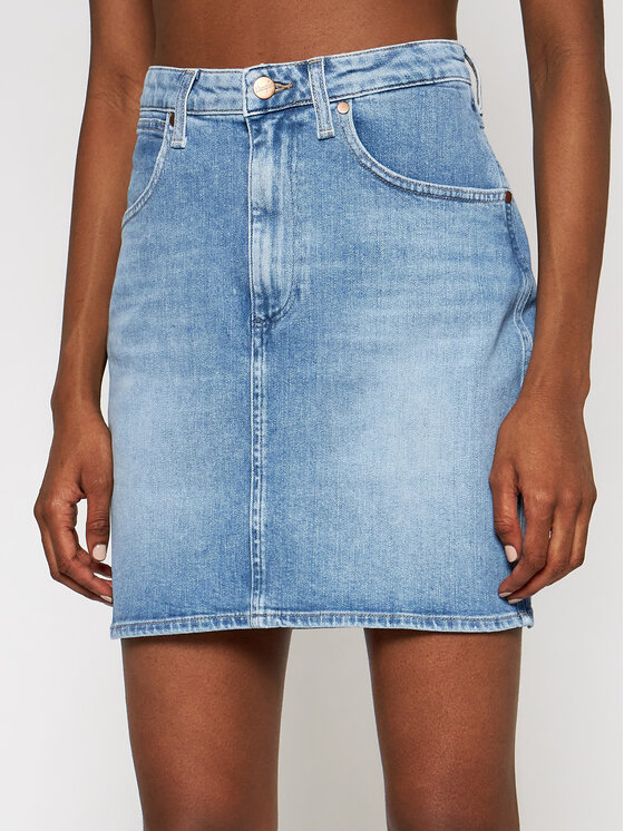 Wrangler Wrangler Fustă de blugi Mom W22VJH28X Bleumarin Slim Fit