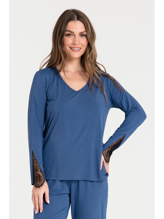 LaLupa LaLupa Koszula nocna LA072 Niebieski Comfortable Fit