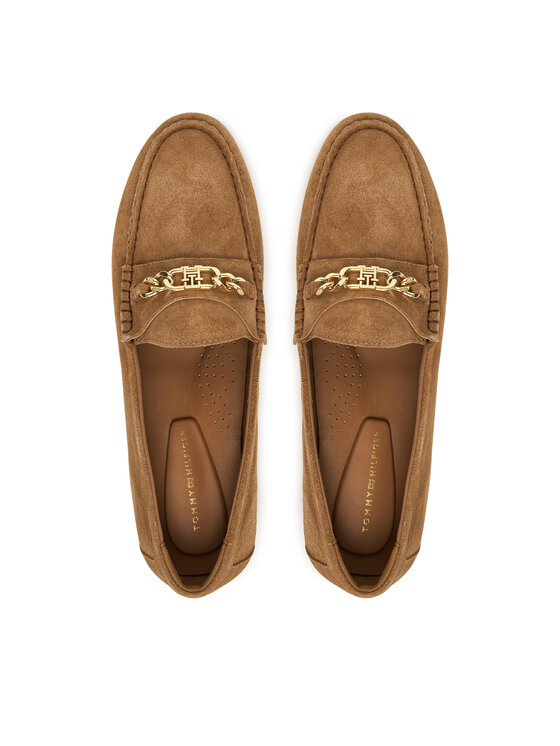 Tommy Hilfiger Tommy Hilfiger Mokasyny Th Chain Suede Loafer FW0FW09327 Brązowy