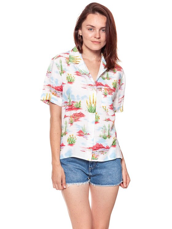 Wrangler Wrangler Koszula CUBAN SHIRT Zielony Loose Fit