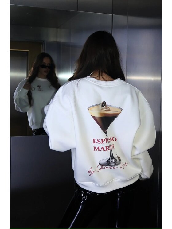 Chiara Wear Chiara Wear Bluza Bluza damska oversize ESPRESSO MARTINI Biały Oversize