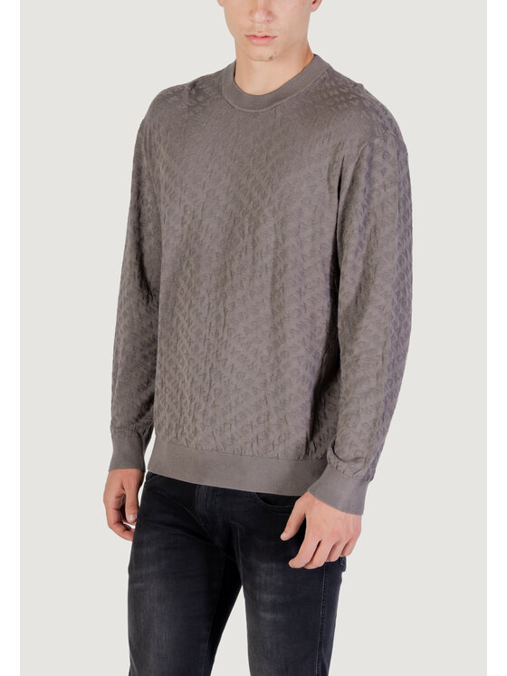Armani Exchange Armani Exchange Sweter PULLOVER Szary Over Fit
