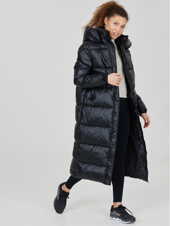 Athlecia Athlecia Płaszcz zimowy Elly W Maxi Puffer EA233361 Czarny Regular Fit
