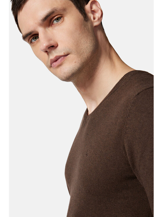 Lancerto Lancerto Sweter Anthony SW073223000046 Brązowy Regular Fit