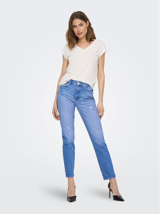 ONLY ONLY Marškinėliai Free 15287041 Balta Regular Fit