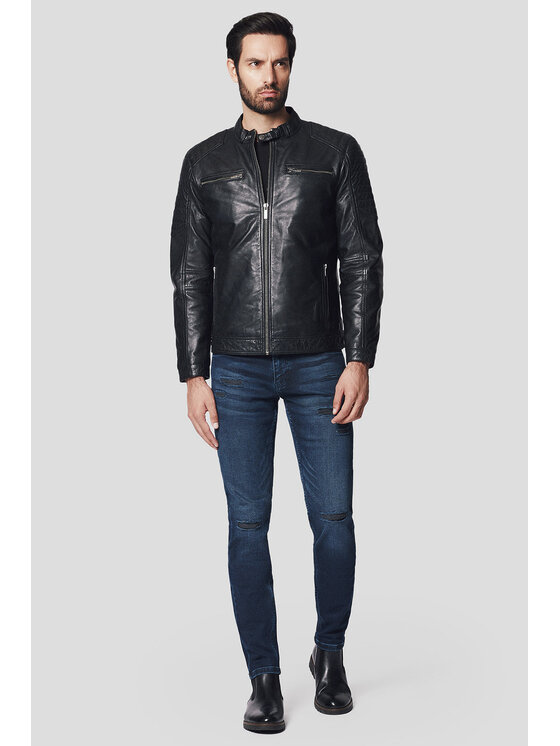 Lancerto Kurtka skórzana Torne KU068224000003 Czarny Regular Fit