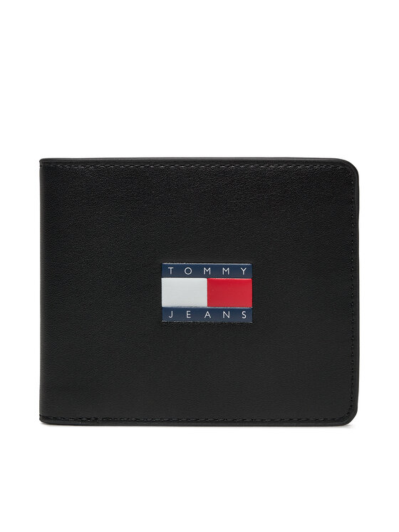 Portofel Mare pentru Bărbați Tommy Jeans Tjm Archive Leather Cc Coin AM0AM12441 Negru