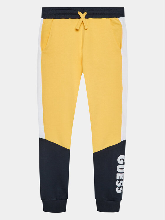 Guess Guess Teplákové kalhoty L3BQ11 KAX73 Žlutá Regular Fit