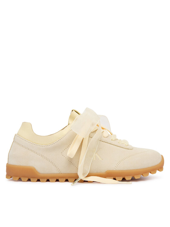 Calvin Klein Sneakersy Low Profile Run Mg Sue Db Laces HW0HW03150 Żółty