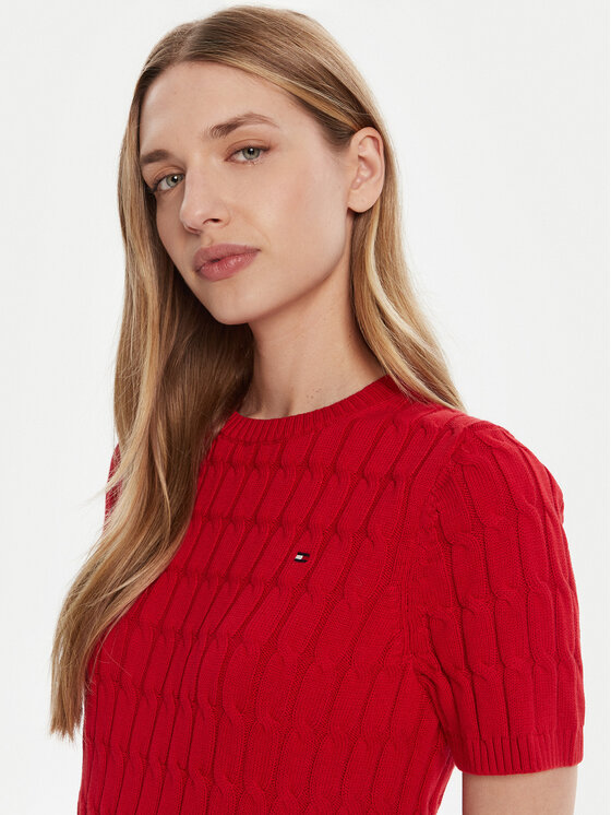Tommy Hilfiger Tommy Hilfiger Sweater WW0WW45656 Piros Regular Fit