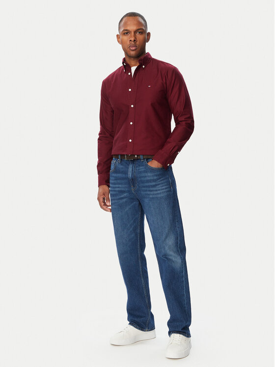 Tommy Hilfiger Tommy Hilfiger Särk Solid Heritage MW0MW35774 Bordoopunane Regular Fit