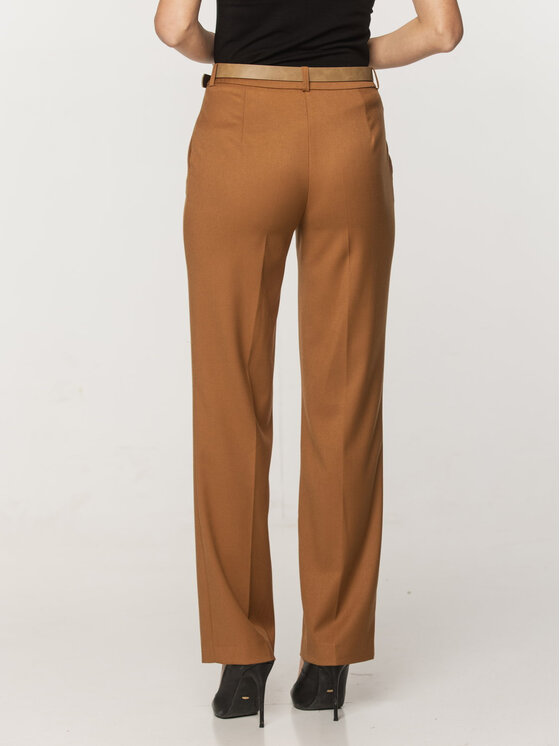 Willsoor Willsoor Spodnie materiałowe 67874 Brązowy Straight Leg