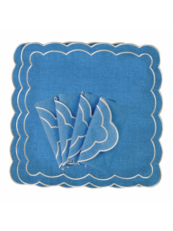 Roseberry Home Roseberry Home Serwetki haftowane Blue Petali Niebieski