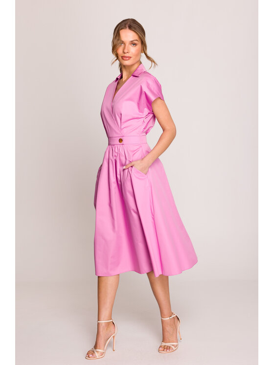 Stylove Stylove Letné šaty S401 Ružová Premium Fit