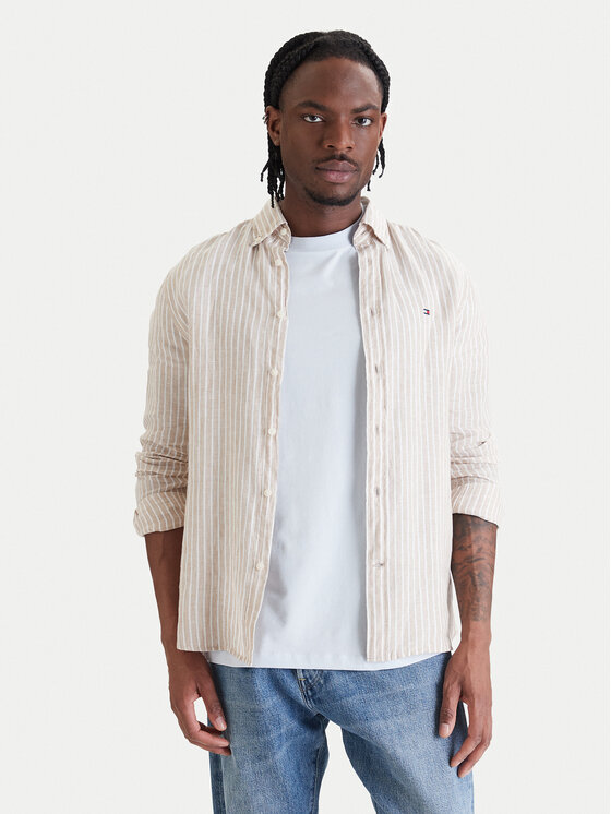 Tommy Hilfiger Tommy Hilfiger Marškiniai Bengal MW0MW42400 Smėlio Regular Fit