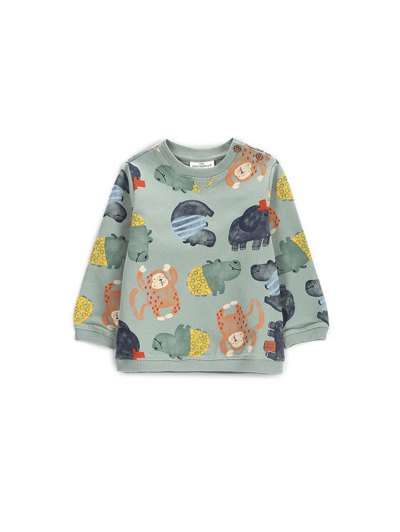 Chłopięca Bluza Coccodrillo, Rozmiar 68, Zielona, WC5132101SBN