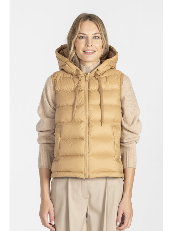 Deni Cler Milano Deni Cler Milano Bezrękawnik T-DC-9064-E5-40-13-1 Beżowy Regular Fit