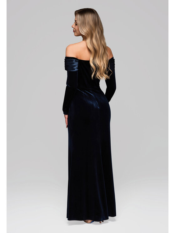 Ombre Ombre Sukienka wieczorowa LA-OM-DLR254 Granatowy Regular Fit