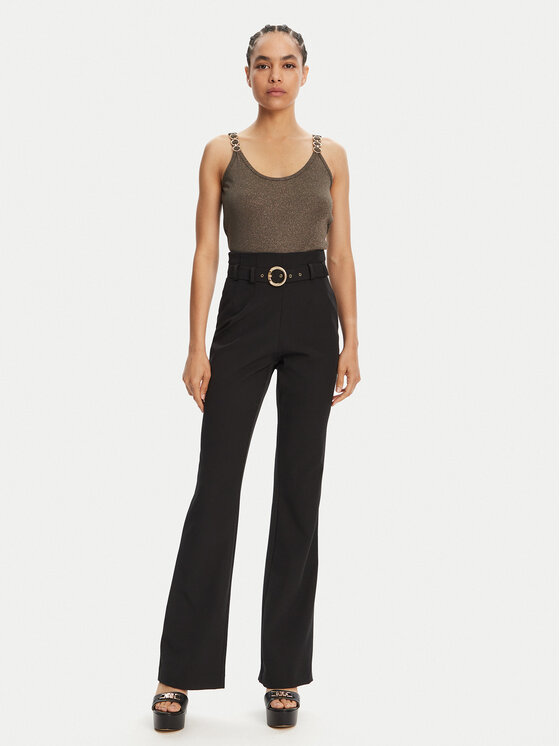 Just Cavalli Just Cavalli Kalhoty z materiálu 78PAA130 Černá Slim Fit
