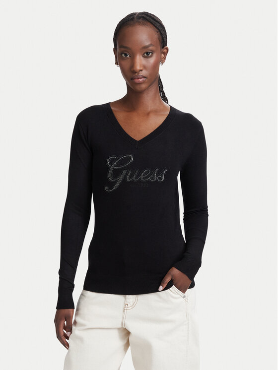 Guess Pulover W6YR29 Z0977 Negru Regular Fit