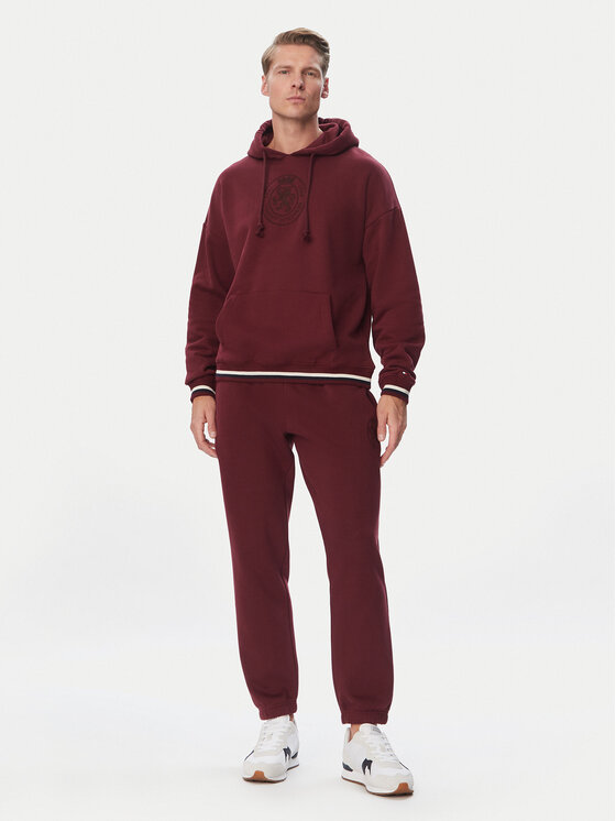 Tommy Hilfiger Tommy Hilfiger Džemperis ar kapuci UM0UM04057 Tumši sarkana Regular Fit