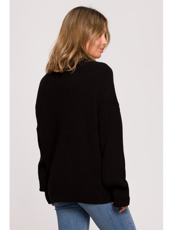BeWear BeWear Sweter BK078 Czarny Modern Fit