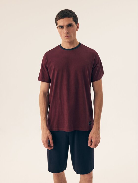 Henderson Henderson Piżama 42633 Bordowy Regular Fit