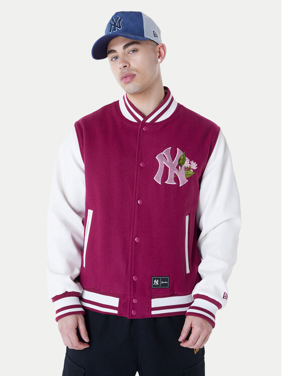 New Era Bundy bomber Yankees MLB Floral 60596333 Bordová Regular Fit