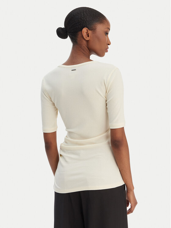 Calvin Klein Calvin Klein Bluză LV044E267G Bej Slim Fit