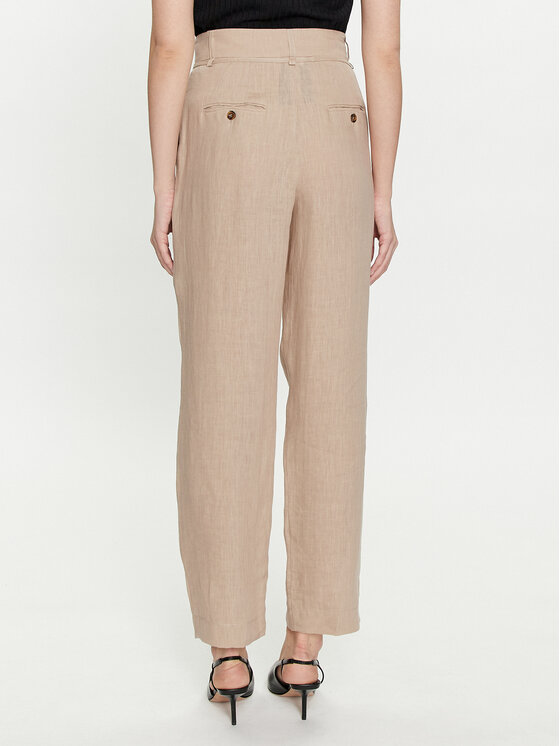 Marella Marella Spodnie materiałowe Ilsa 2413131194 Beżowy Relaxed Fit