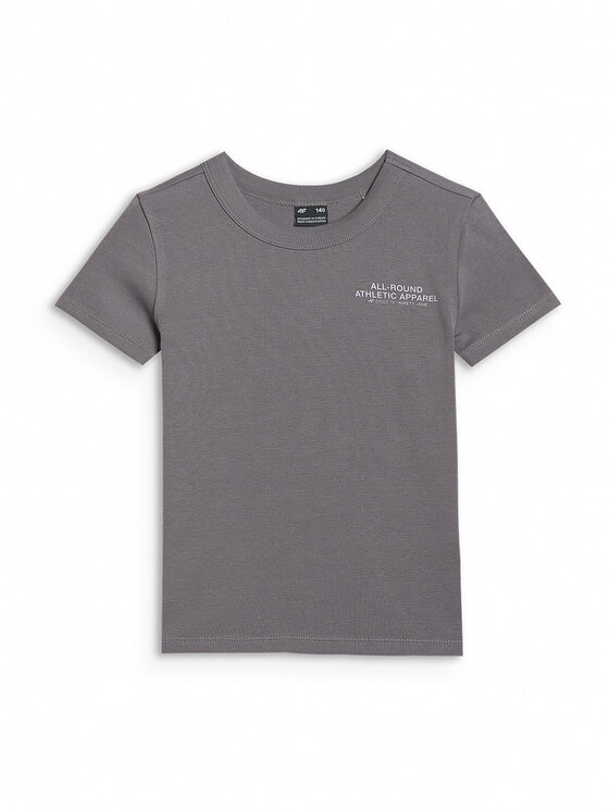 4F 4F T-Shirt BASIC+ Szary ciemny Slim Fit