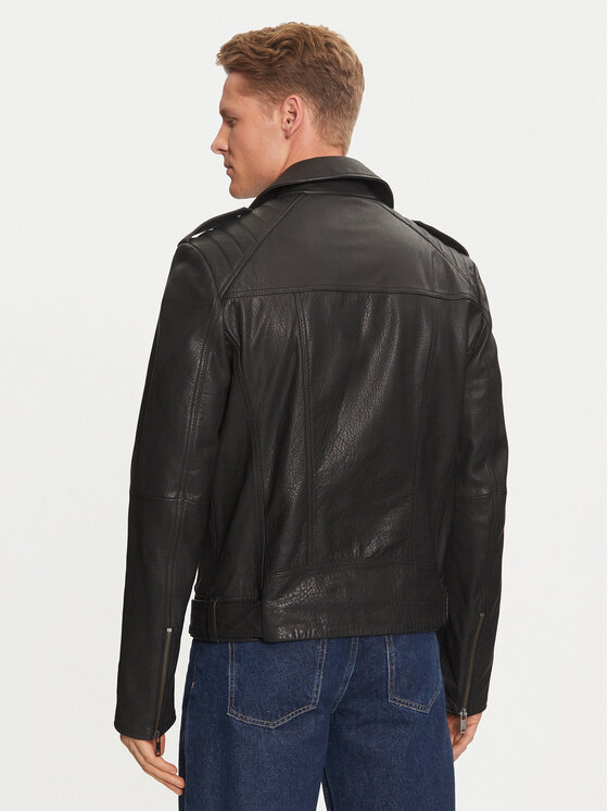 HUGO Hugo Шкіряна куртка Lowis-5 50521018 Чорний Regular Fit