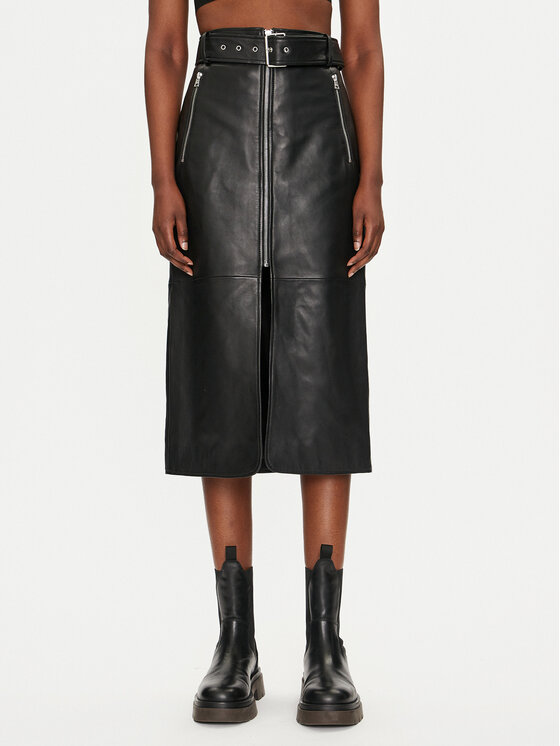 HUGO Hugo Nahkseelik Leomila 50516753 Must Regular Fit