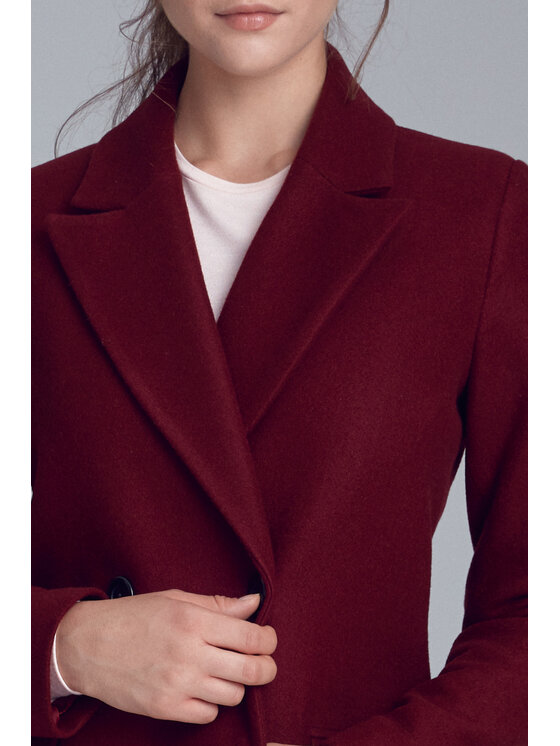NIFE NIFE Płaszcz Płaszcz Bordowy Classic Fit