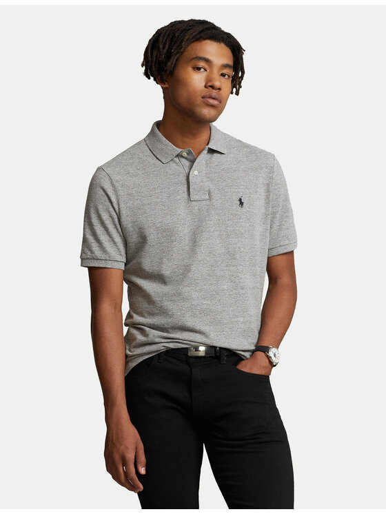 Polo Ralph Lauren Polo Ralph Lauren Тениска с яка и копчета 710548797011 Сив Slim Fit