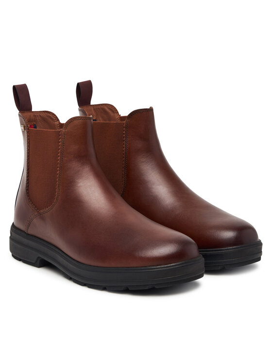 Tommy Hilfiger Tommy Hilfiger Sztyblety Th Flag Outdoor Chelsea Boot FW0FW09573 Brązowy