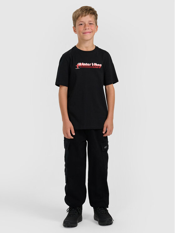 4F 4F T-Shirt APRES SKI Czarny Regular Fit