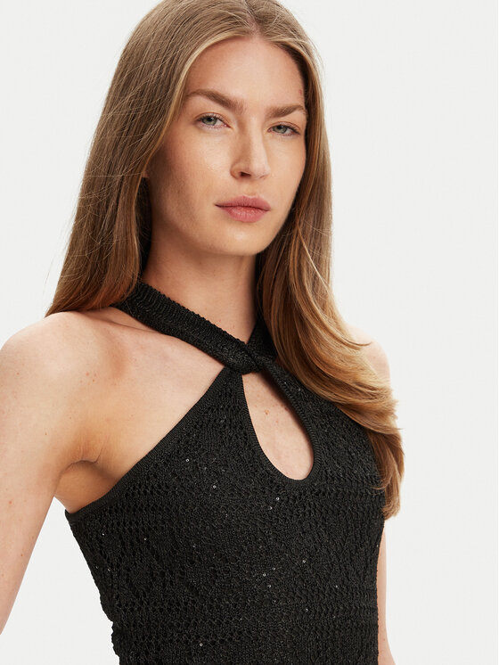 Guess Guess Rochie tricotată W5YK48 Z37G0 Negru Slim Fit