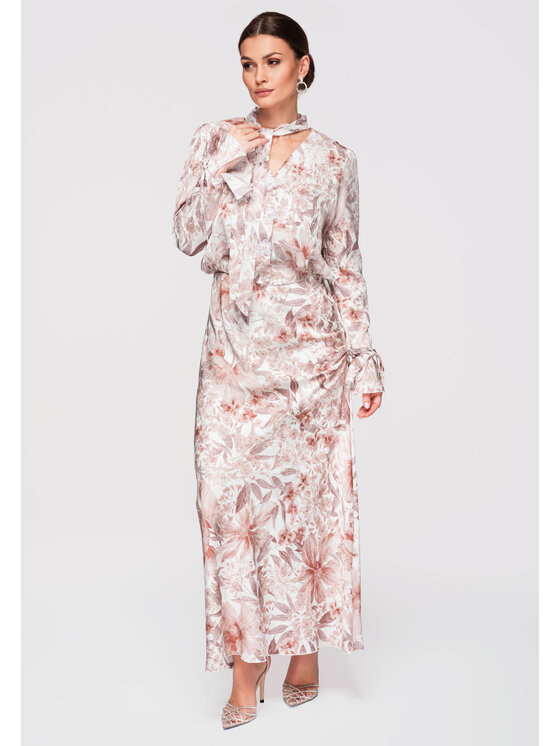 Ombre Ombre Spódnica maxi OW-GL-E0005 Beżowy Slim Fit