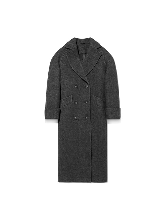 La Mania La Mania Płaszcz TREVOR 2 Szary Classic Fit