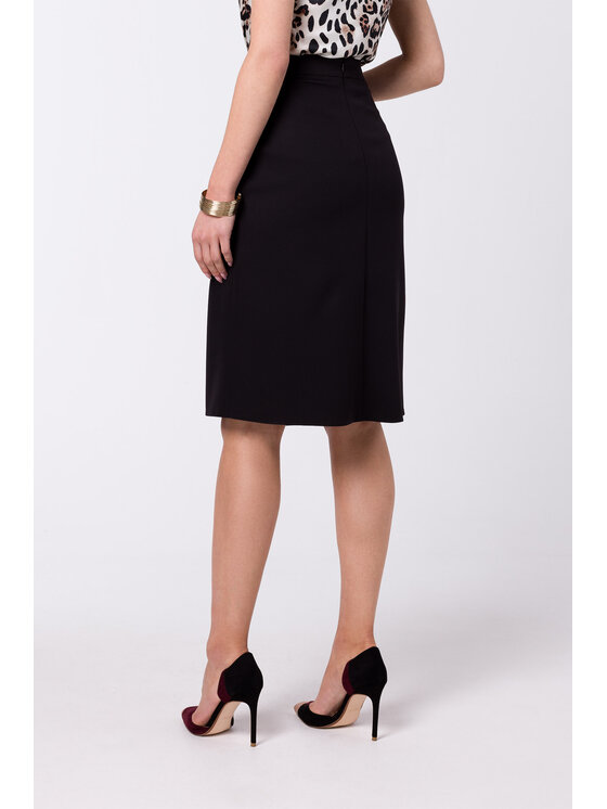 Stylove Stylove Midi sukně S343 Černá Regular Fit