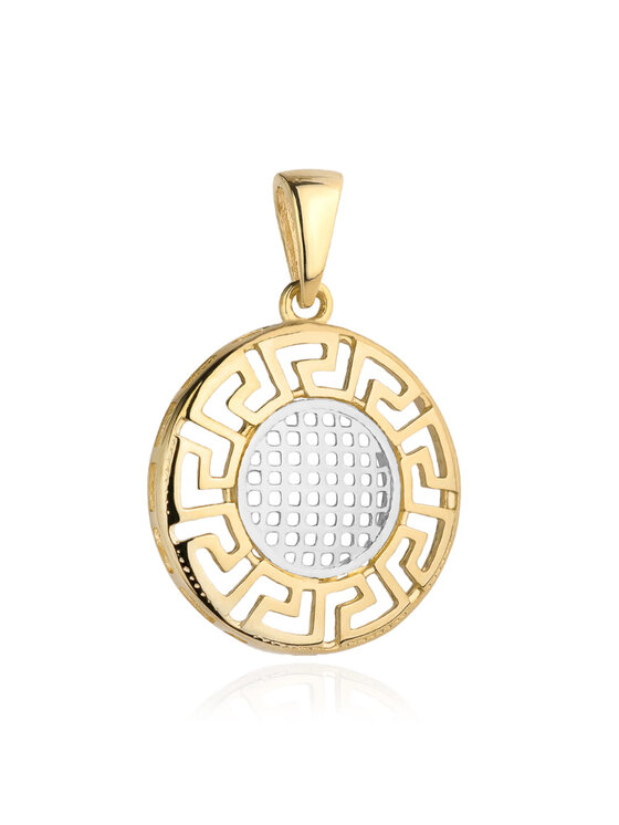 Fugart Fugart Naszyjnik Zawieszka złota okrągła grecki wzór FUG6-21-Z00519-2 Złoty