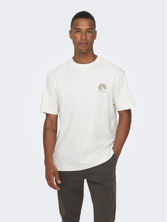only & sons t-shirt 22026424 blanc relaxed fit