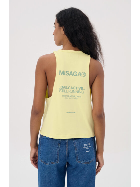 Misaga Misaga Top MOTION TEE Żółty Regular Fit