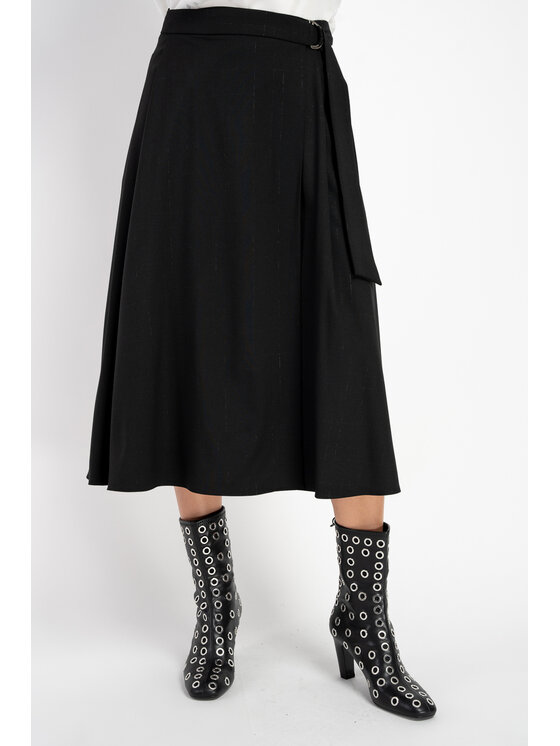 CLICK CLICK Midi sukňa 50-713 Čierna Casual Fit