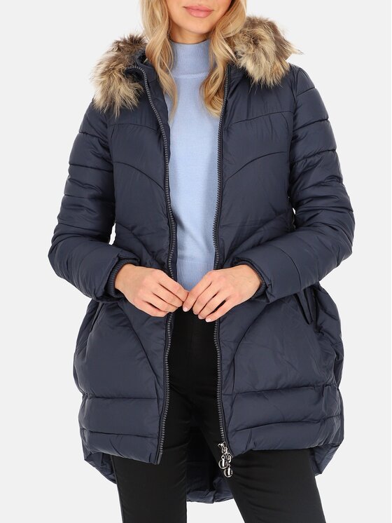 Perso Perso Kurtka damska BLHMK8504FR Granatowy Regular Fit
